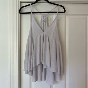 Light purple flowy waffle knit tank